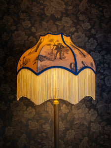 Safari Soirée 'Heron Blue' Fringed Lampshade