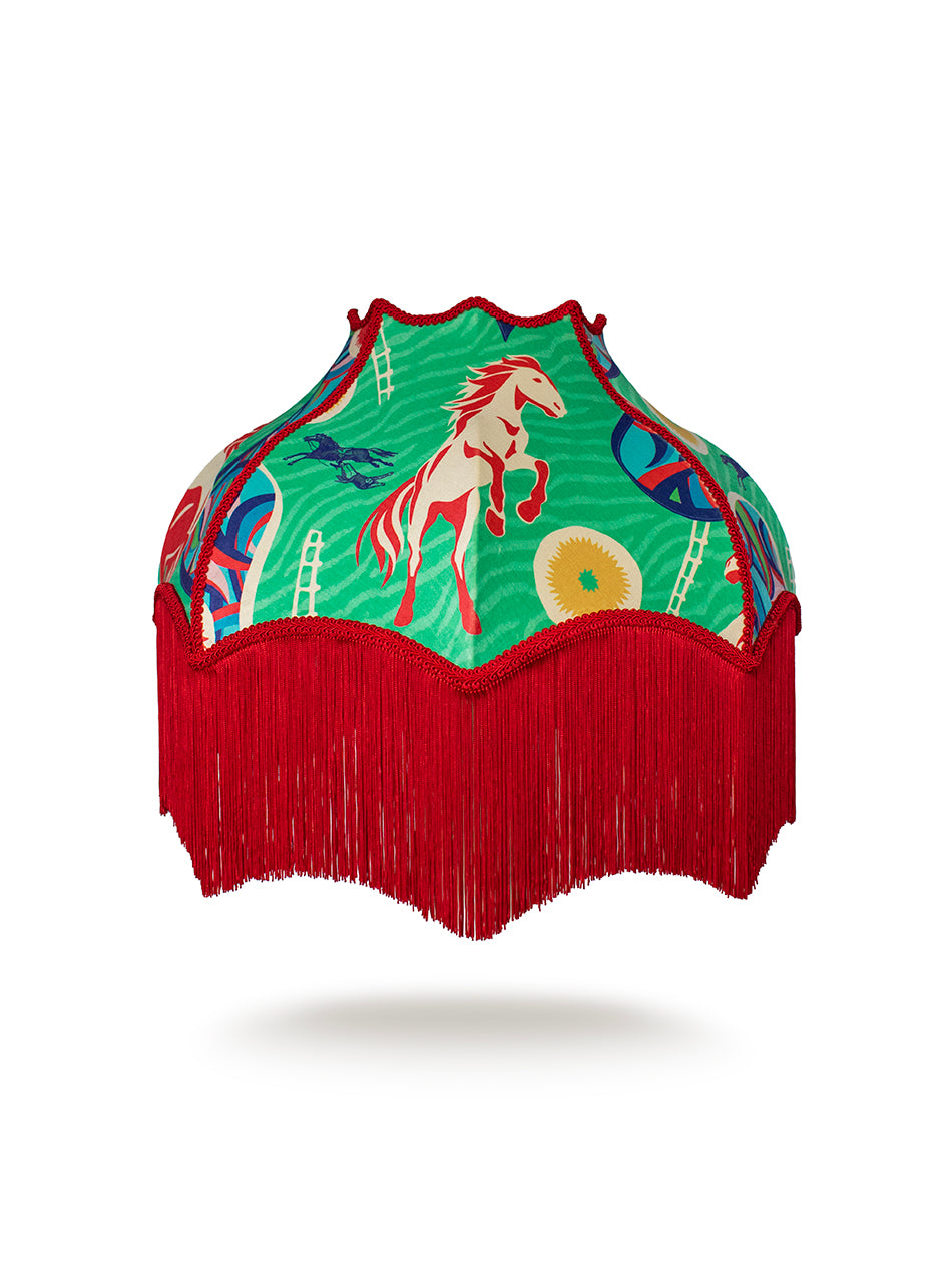 Stallion Rhapsody Fringed Lampshade