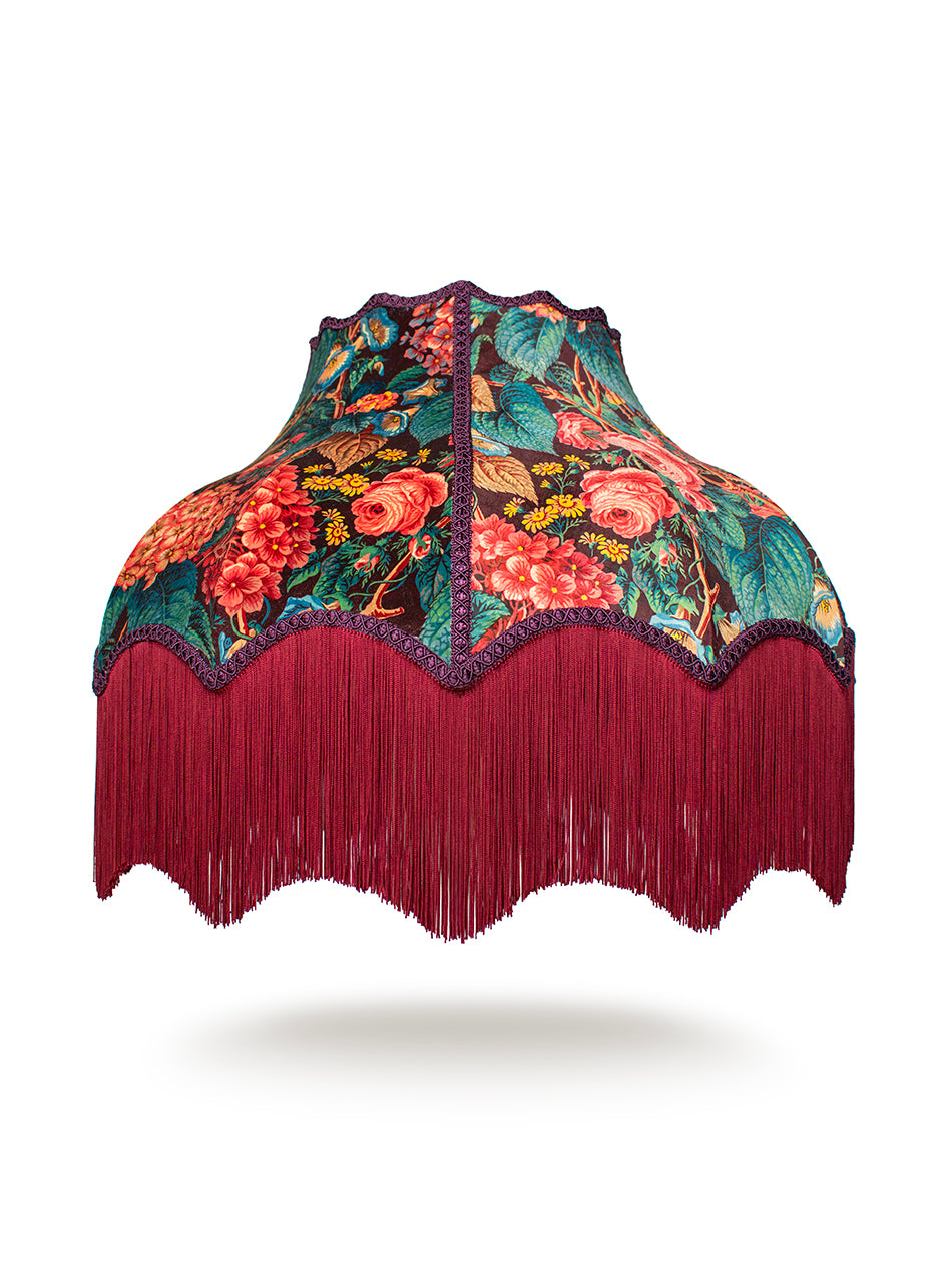The Brambles 'Mulberry' Fringed Lampshade