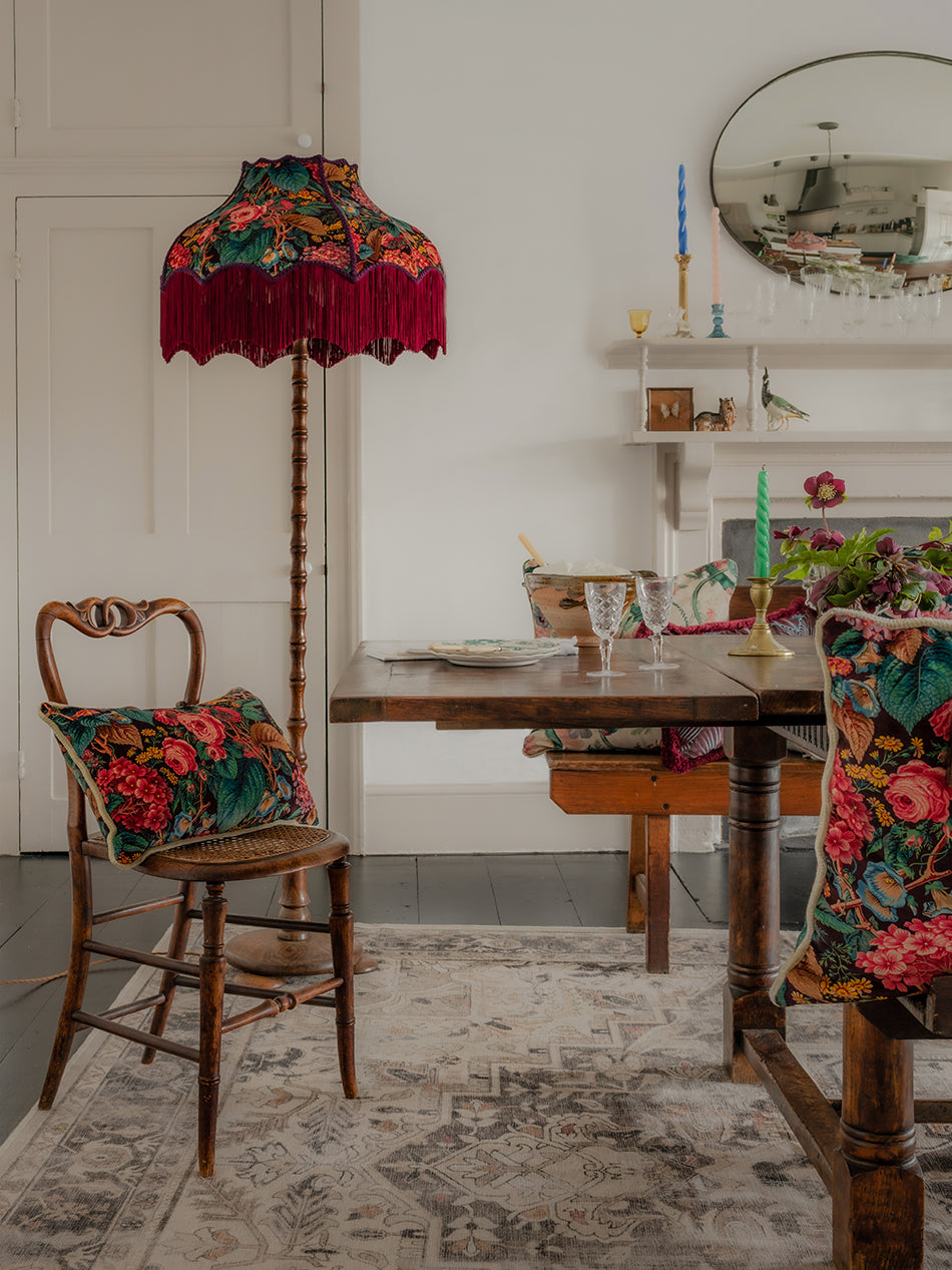 The Brambles 'Mulberry' Fringed Lampshade