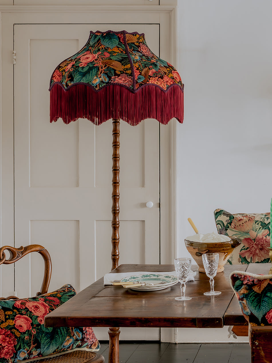 The Brambles 'Mulberry' Fringed Lampshade