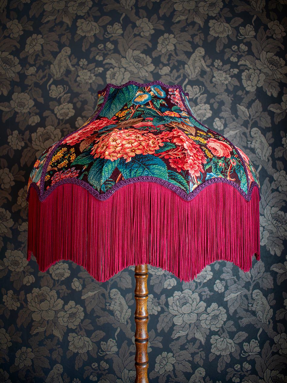The Brambles 'Mulberry' Fringed Lampshade
