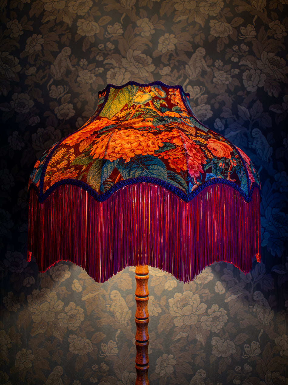 The Brambles 'Mulberry' Fringed Lampshade