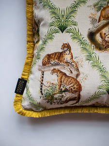 The Fierce & The Fabulous 'Archive Green' Fringed Velvet Cushion