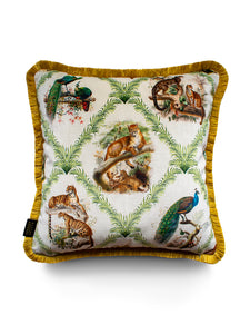 The Fierce & The Fabulous 'Archive Green' Fringed Velvet Cushion