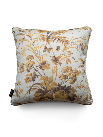 Where The Wildflowers Grow 'Mustard' Linen Cushion