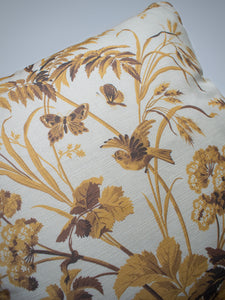 Where The Wildflowers Grow 'Mustard' Linen Cushion