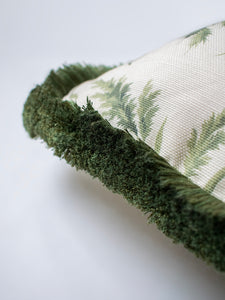 Where The Wildflowers Grow 'Sage' Fringed Linen Cushion