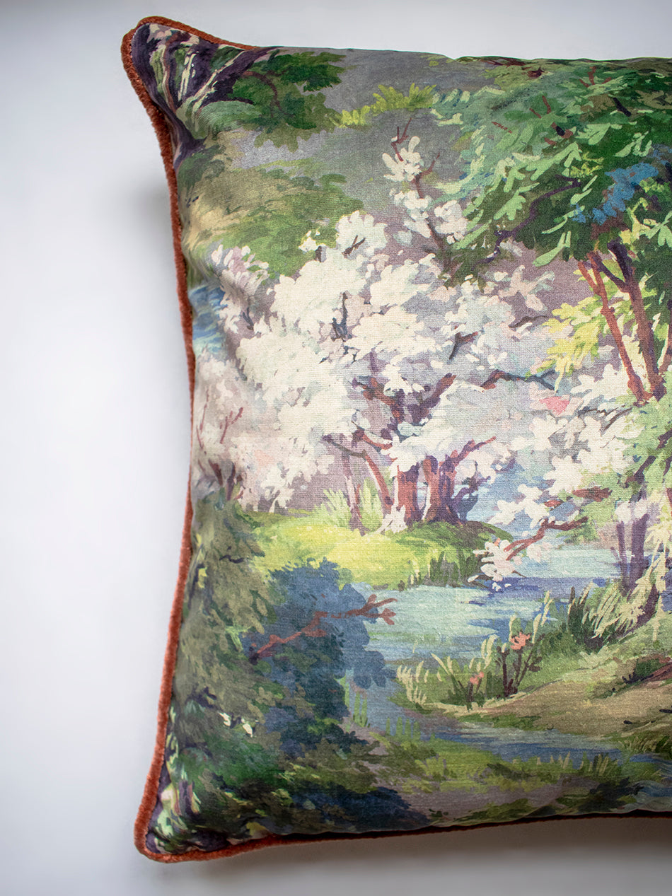 Wild Wild Woods 'Vert' Velvet Cushion