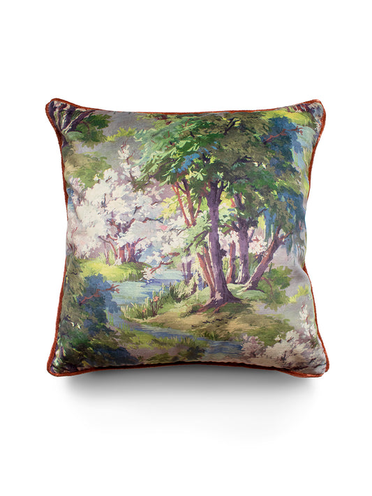 Wild Wild Woods 'Vert' Velvet Cushion