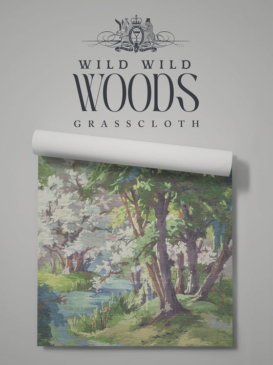 Wild Wild Woods Grasscloth Wallpaper Sample