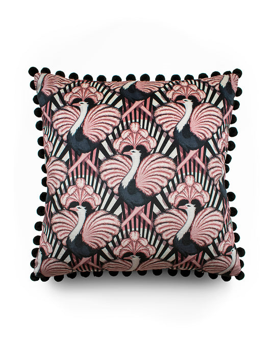 Zsa Zsa 'Candy' Pom Pom Velvet Cushion