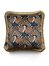 Zsa Zsa 'Gold' Fringed Velvet Cushion