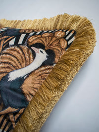 Zsa Zsa 'Gold' Fringed Velvet Cushion