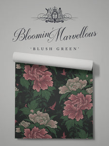 Bloomin' Marvellous 'Blush Green' Wallpaper Wallpaper Sample