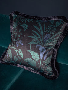 Sample Sale: Botanize 'Blackberry' Fringed Velvet Cushion