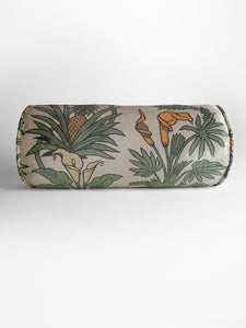 Botanize Heritage 'Palm Green' Velvet Bolster Cushion