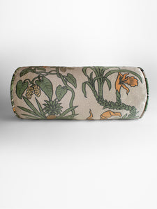 Botanize Heritage 'Palm Green' Velvet Bolster Cushion