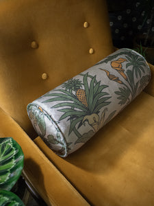 Botanize Heritage 'Palm Green' Velvet Bolster Cushion
