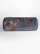 Load image into Gallery viewer, Botanize Heritage &#39;Whale Blue&#39; Velvet Bolster Cushion