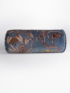 Botanize Heritage 'Whale Blue' Velvet Bolster Cushion