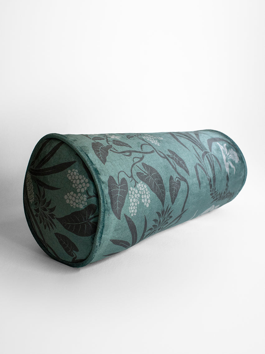 Sample Sale: Botanize 'Fern Green' Velvet Bolster Cushion