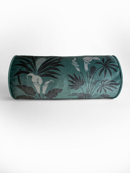 Sample Sale: Botanize 'Fern Green' Velvet Bolster Cushion