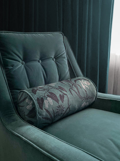 Sample Sale: Botanize 'Fern Green' Velvet Bolster Cushion