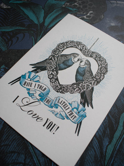 Budgie Love Greeting Card