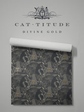 Load image into Gallery viewer, Cat-titude &#39;Divine Gold&#39; Wallpaper
