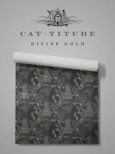 Cat-titude 'Divine Gold' Wallpaper