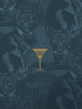 Load image into Gallery viewer, Cat-titude &#39;Fierce Blue&#39; Wallpaper Sample