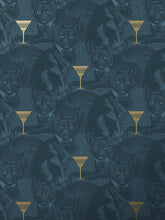 Load image into Gallery viewer, Cat-titude &#39;Fierce Blue&#39; Wallpaper