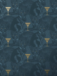Cat-titude 'Fierce Blue' Wallpaper Sample