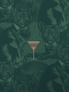 Cat-titude 'Green Envy' Wallpaper
