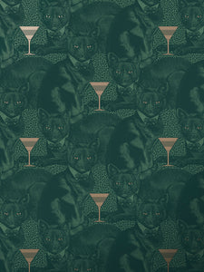 Cat-titude 'Green Envy' Wallpaper