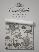 Load image into Gallery viewer, Crane Fonda &#39;Charcoal&#39; Wallpaper Sample