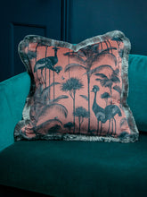 Load image into Gallery viewer, Sample Sale: Crane Fonda &#39;Coral&#39; Fringed Velvet Cushion