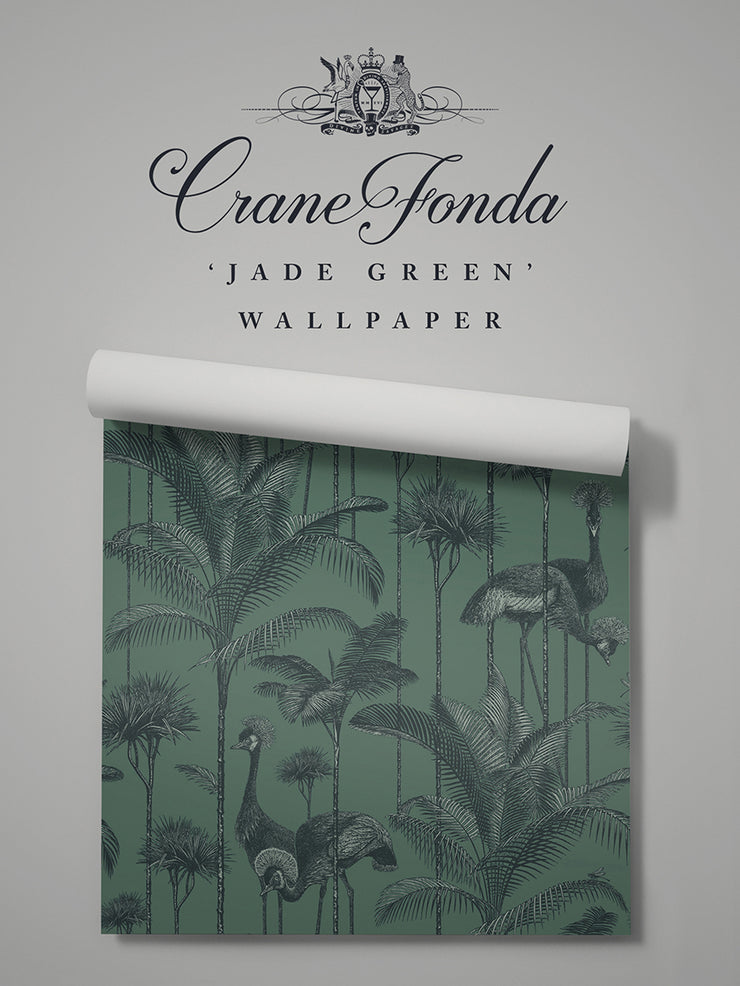 Crane Fonda 'Jade Green' Wallpaper Sample