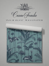 Load image into Gallery viewer, Crane Fonda &#39;Palm Blue&#39; Wallpaper