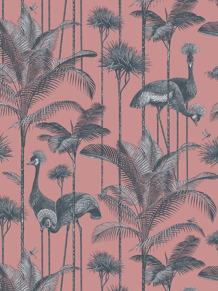 Crane Fonda 'Coral' Wallpaper