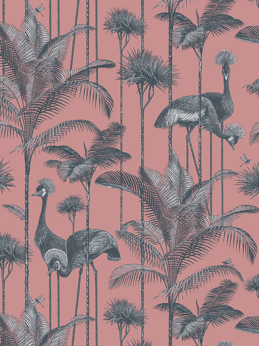 Crane Fonda 'Coral' Wallpaper