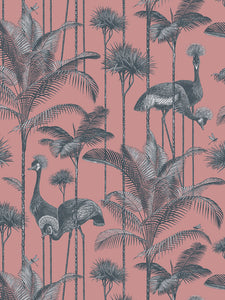 Crane Fonda 'Coral' Wallpaper Sample