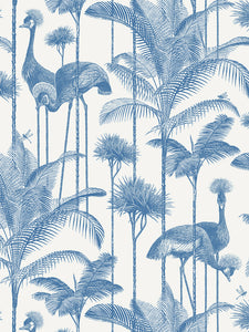 Crane Fonda 'Ecru Blue' Wallpaper
