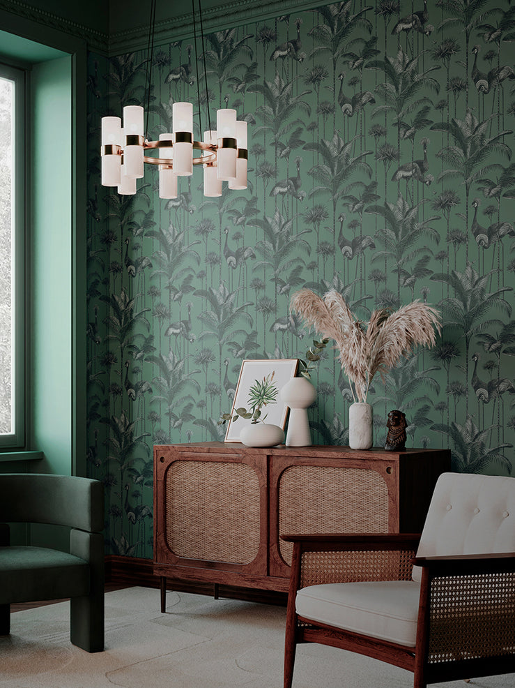 Crane Fonda 'Jade Green' Wallpaper