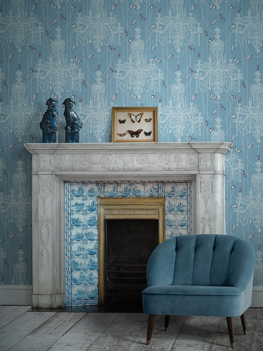 Sample Sale: Crystal Wings 'Pearl Blue' Wallpaper