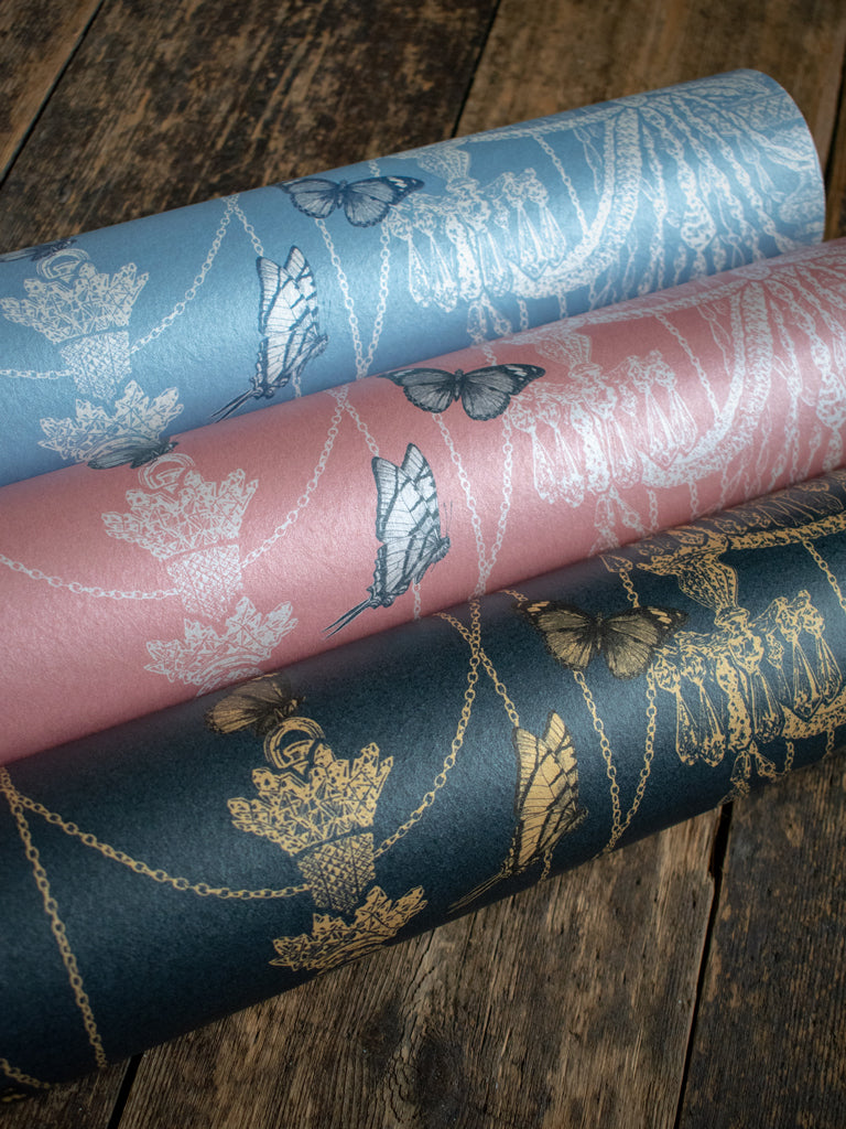 Sample Sale: Crystal Wings 'Powder Pink' Wallpaper