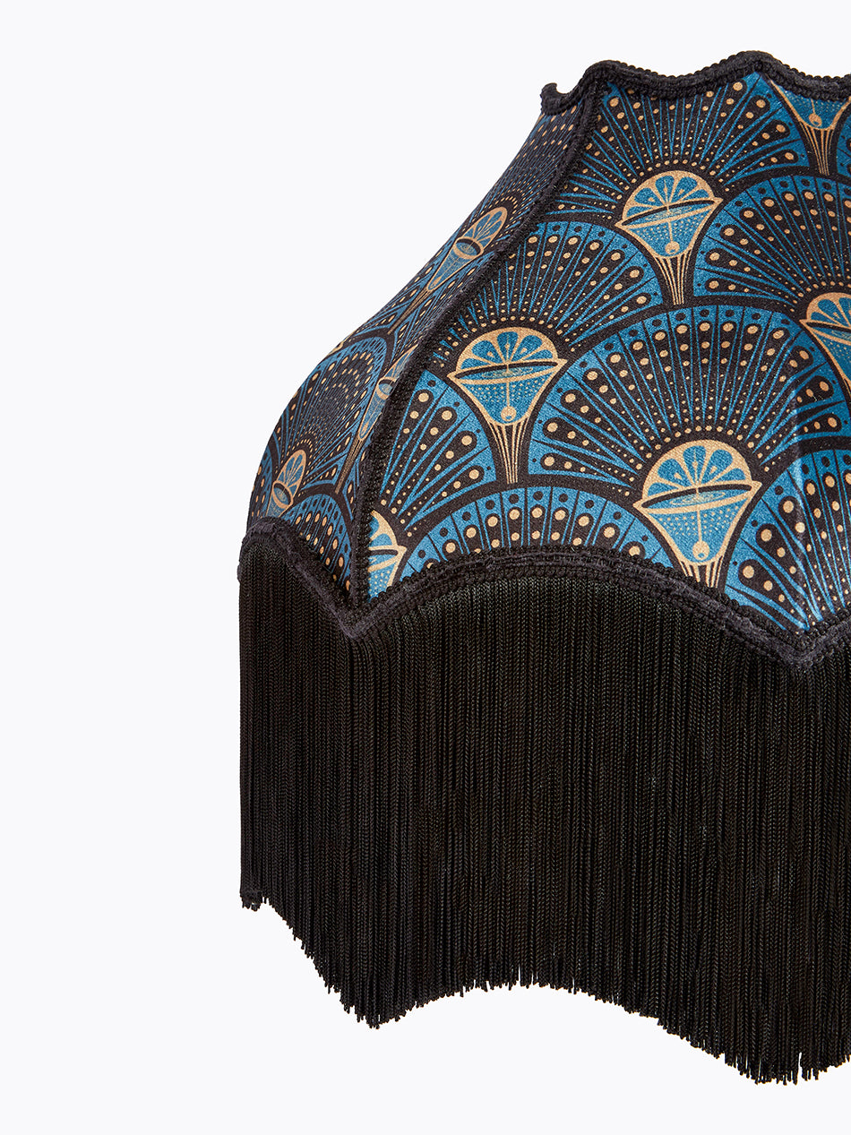 Deco Martini 'Midnight Gold' Fringed Lampshade