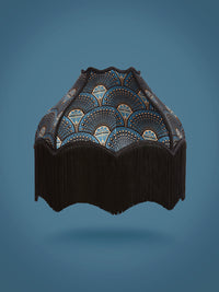 Deco Martini 'Midnight Gold' Fringed Lampshade