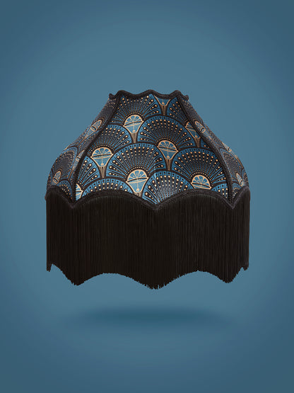 Deco Martini 'Midnight Gold' Fringed Lampshade